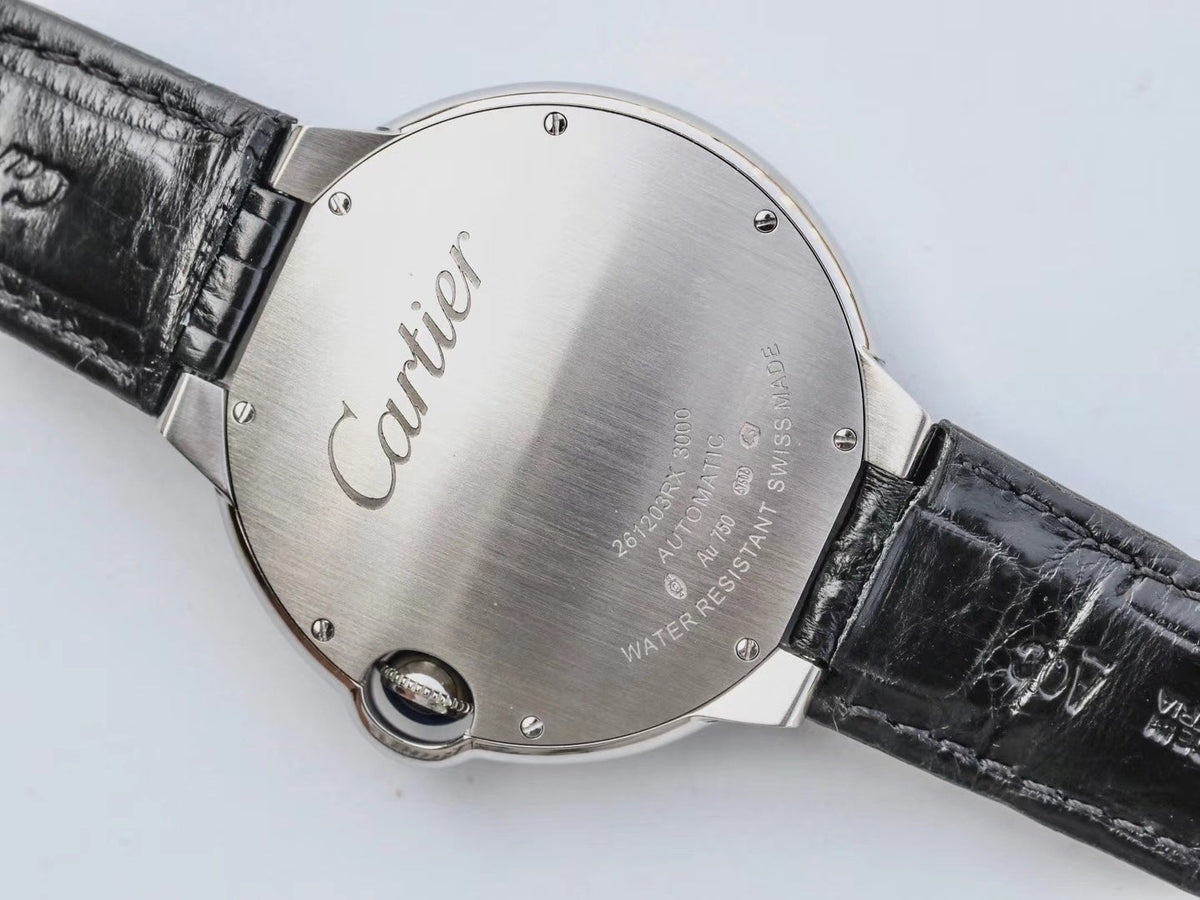 CARTIER BALLON BLEU 42MM BLACK LEATHER
