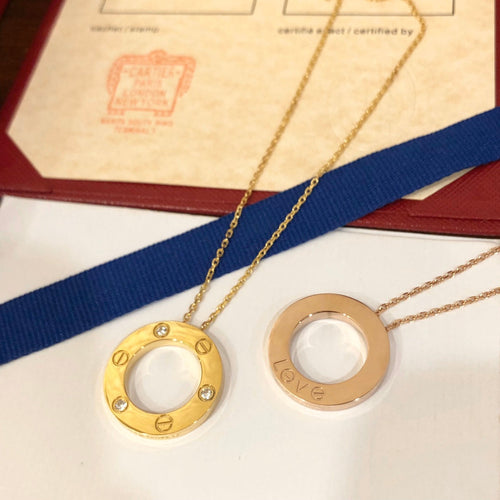 CARTIER LOVE NECKLACE 16MM 3 DIAMONDS