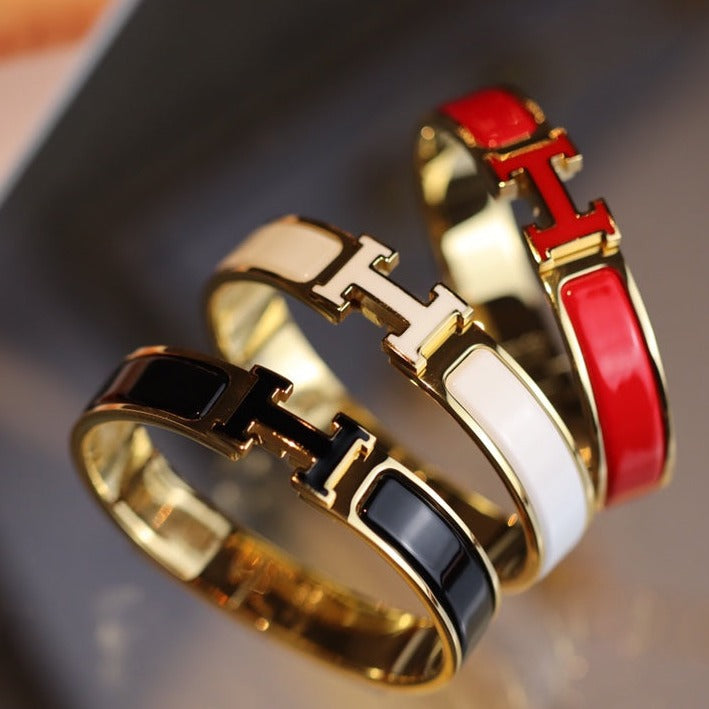 HERMES H BRACELET 12MM GOLD