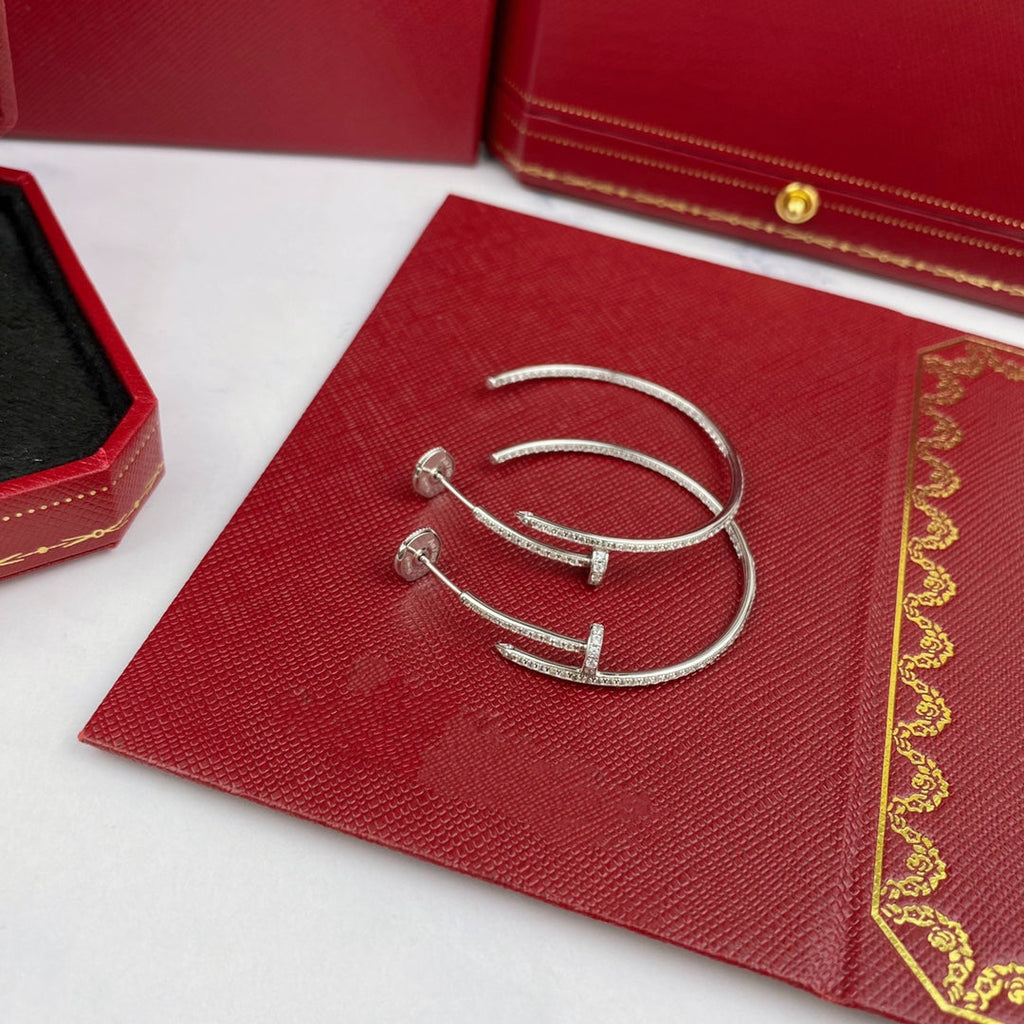 CARTIER JUSTE EARRINGS FULL DIAMONDS 1.8MM