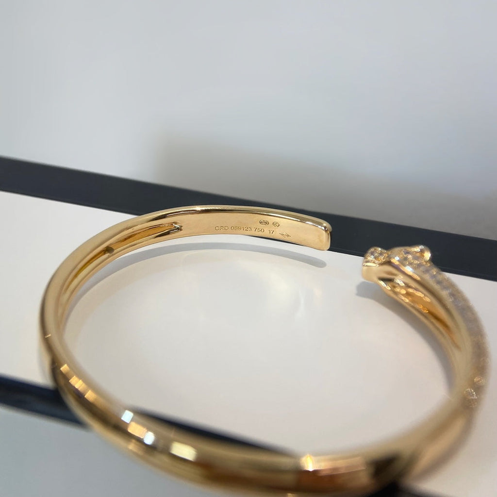 CARTIER PANTHERE GOLD DIAMOND OPEN BRACELET