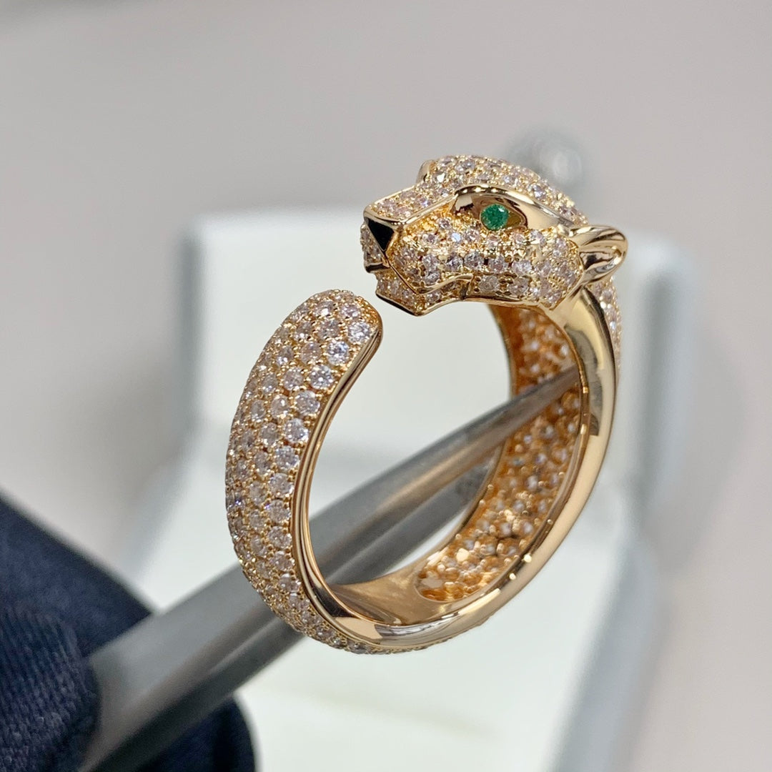 CARTIER PANTHERE PINK GOLD DIAMOND RING