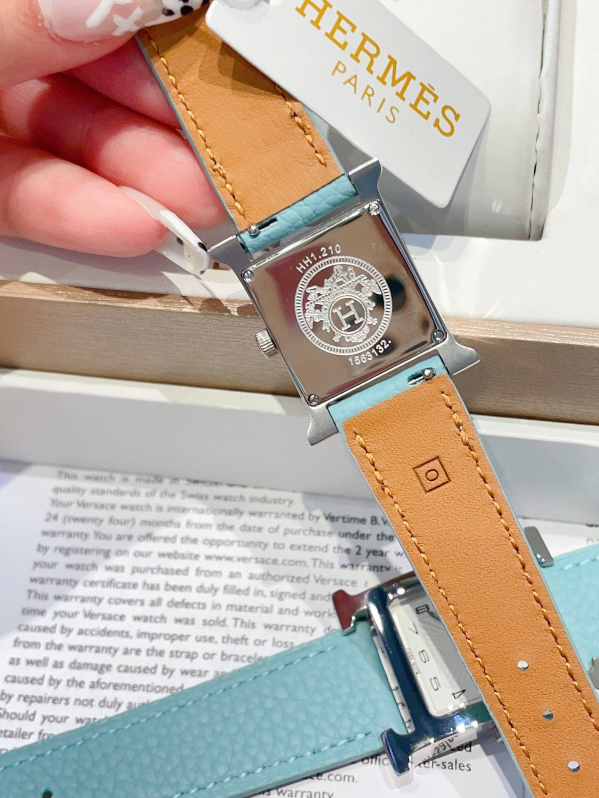 HERMES HEURE H 26 SILVER WHITE DIAL EPSOM LEATHER