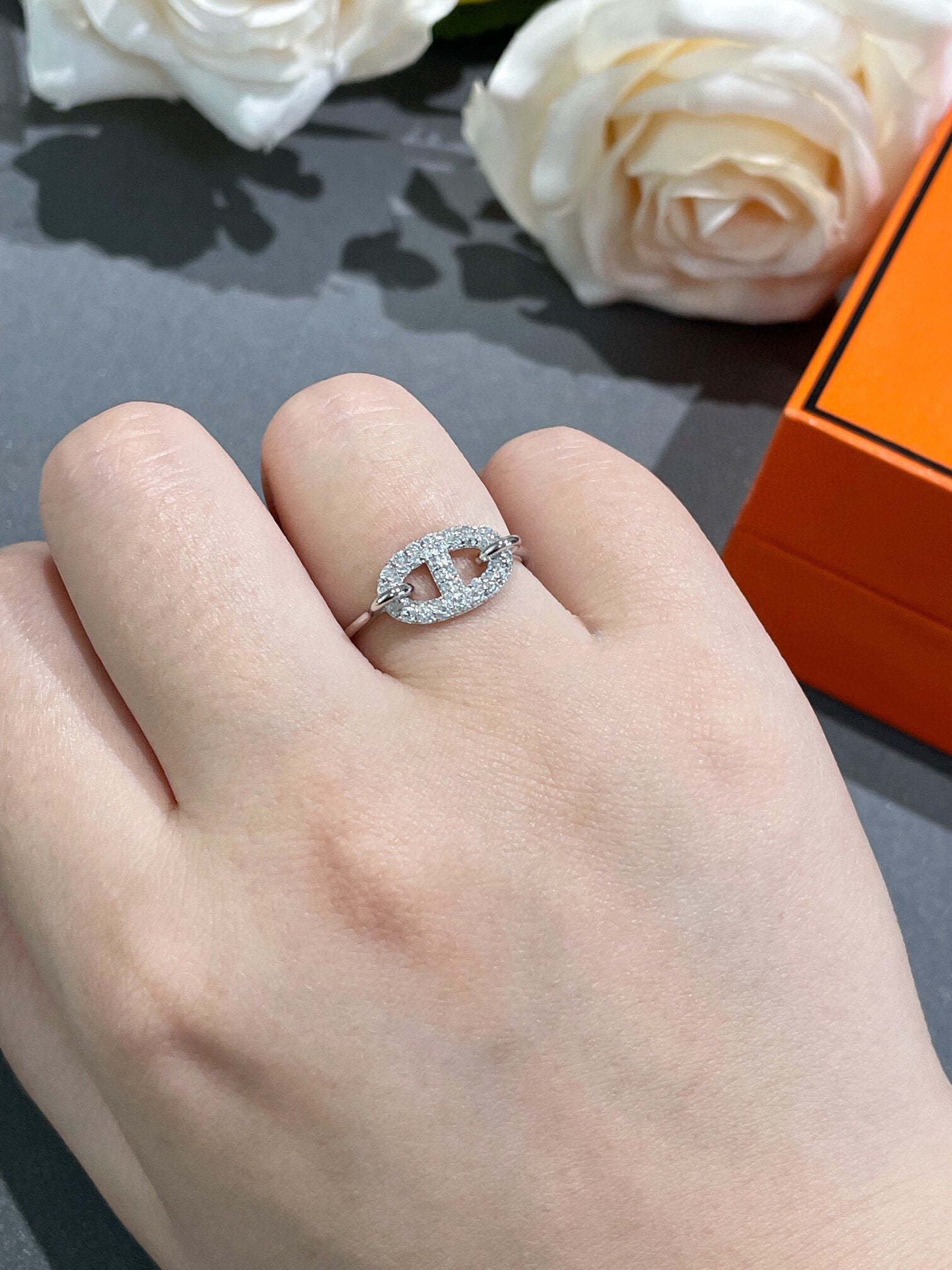 HERMES RONDE SMALL DIAMOND RING