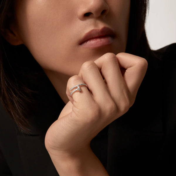 CARTIER JUSTE RING 1.8MM SILVER DIAMONDS
