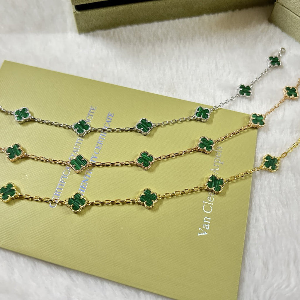VCA CLOVER 6 MOTIF MALACHITE BRACELET