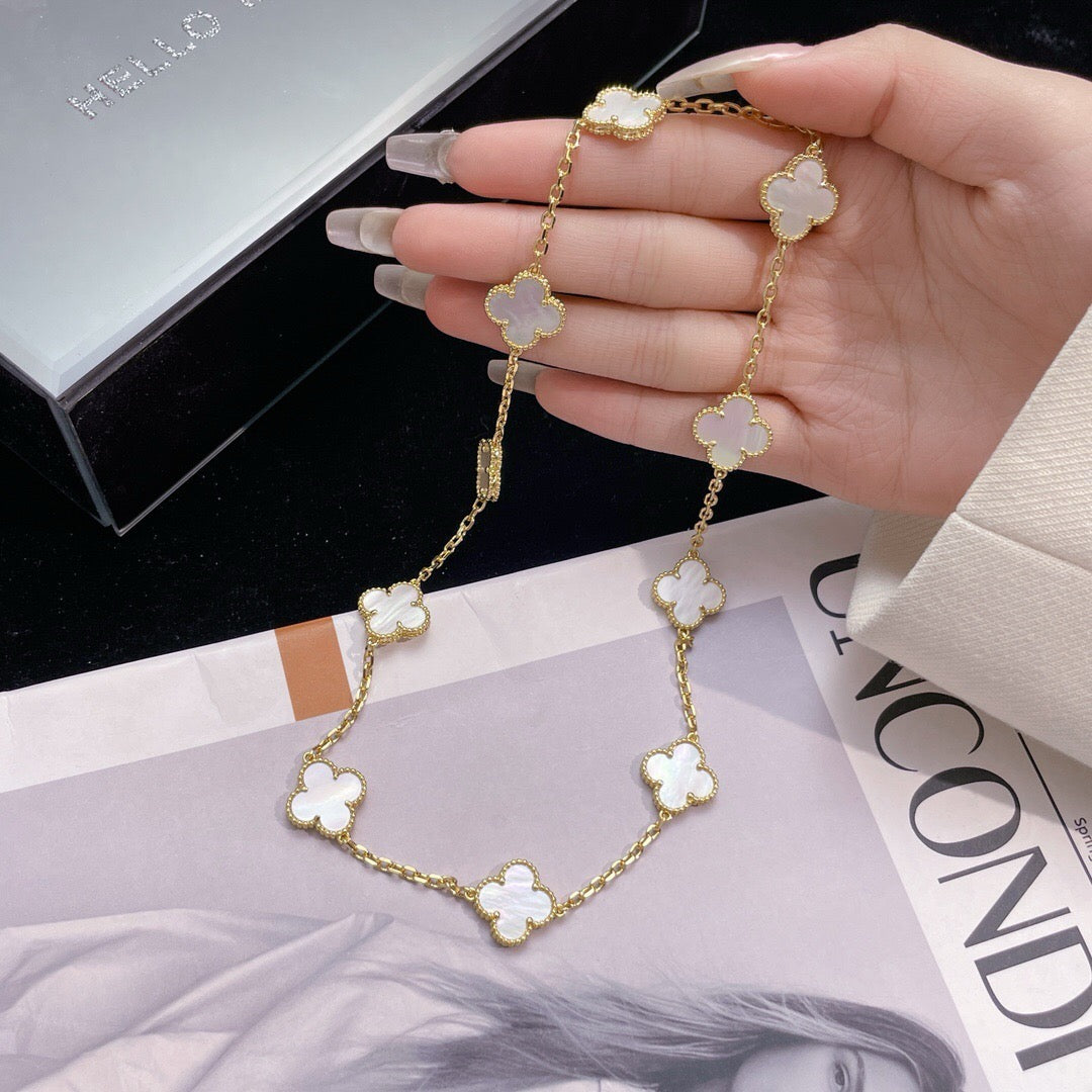 VCA CLOVER 10 MOTIFS WHITE MOTHER OF PEARL NECKLACE