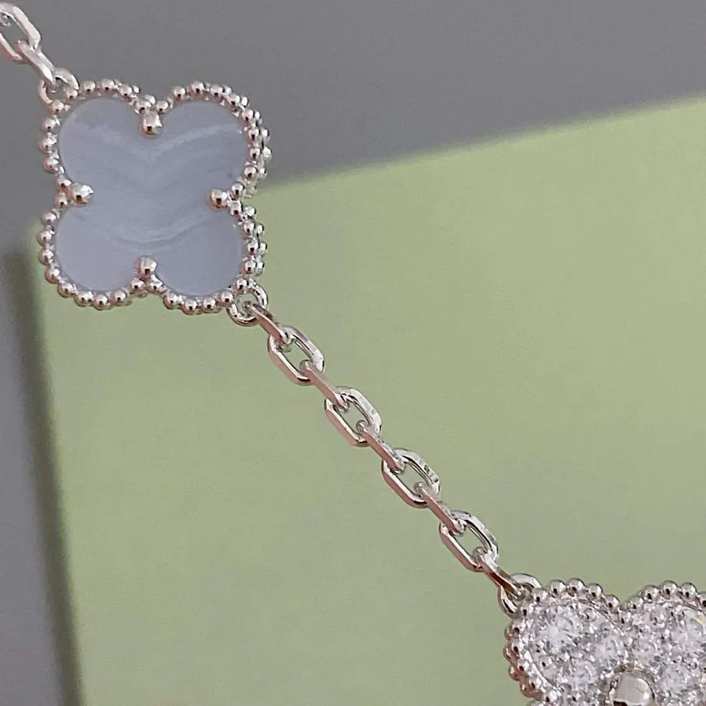 VCA CLOVER 5 MOTIF PURPLE CHALCEDONY BRACELET COLLECTION