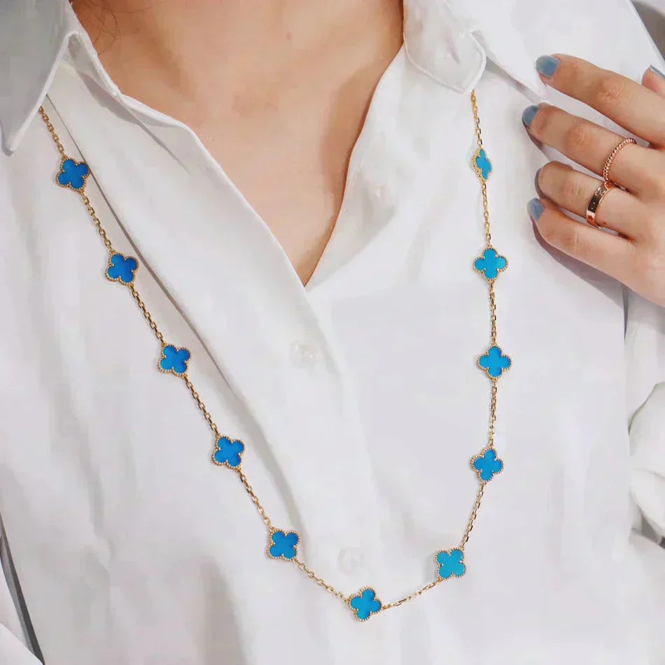 VCA CLOVER 20 MOTIFS TURQUOISE GOLD