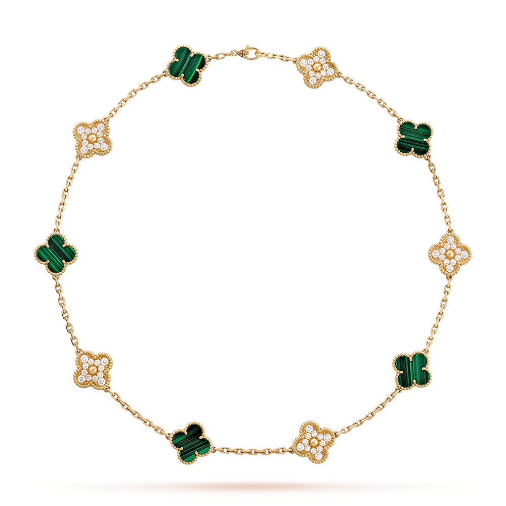 VCA CLOVER 10 MOTIFS MALACHITE DIAMOND
