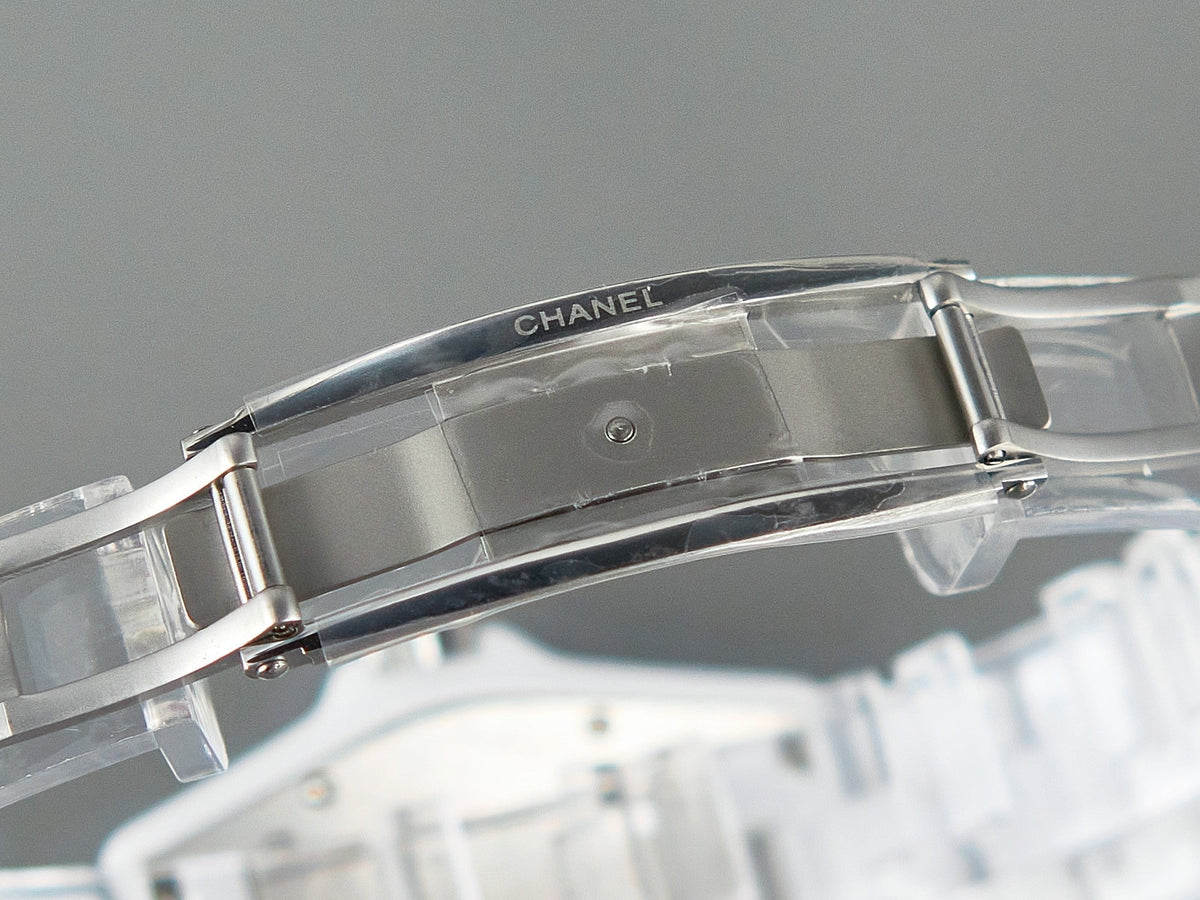 CHANEL J12 Date Quartz White Ceramic Stainless Graffiti Limited