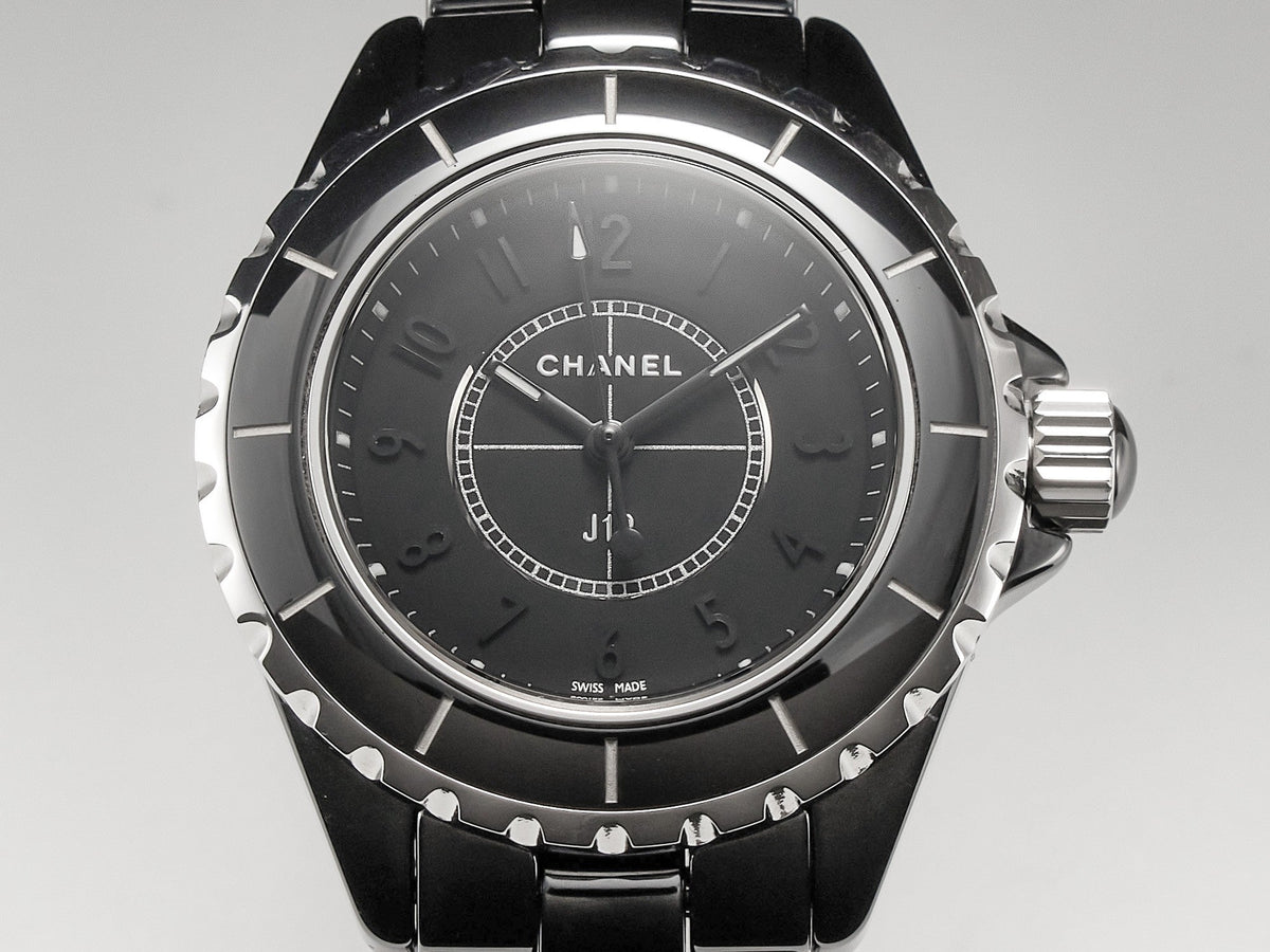 CHANEL J12 Quartz Black Ceramic Black Numerals Black Dial