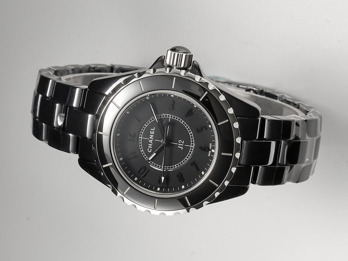 CHANEL J12 Quartz Black Ceramic Black Numerals Black Dial