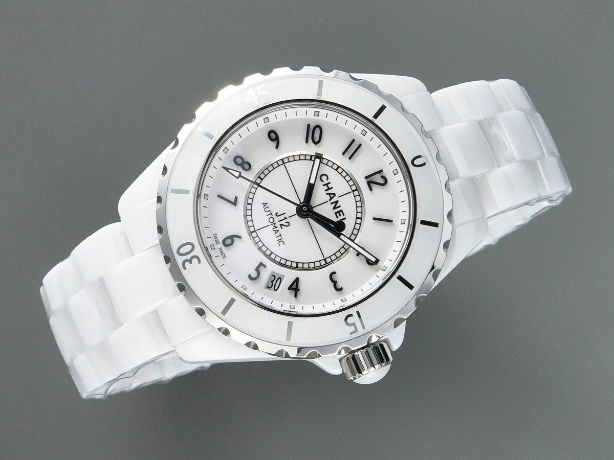 CHANEL J12 Date Automatic White Ceramic Black Numerals White Dial