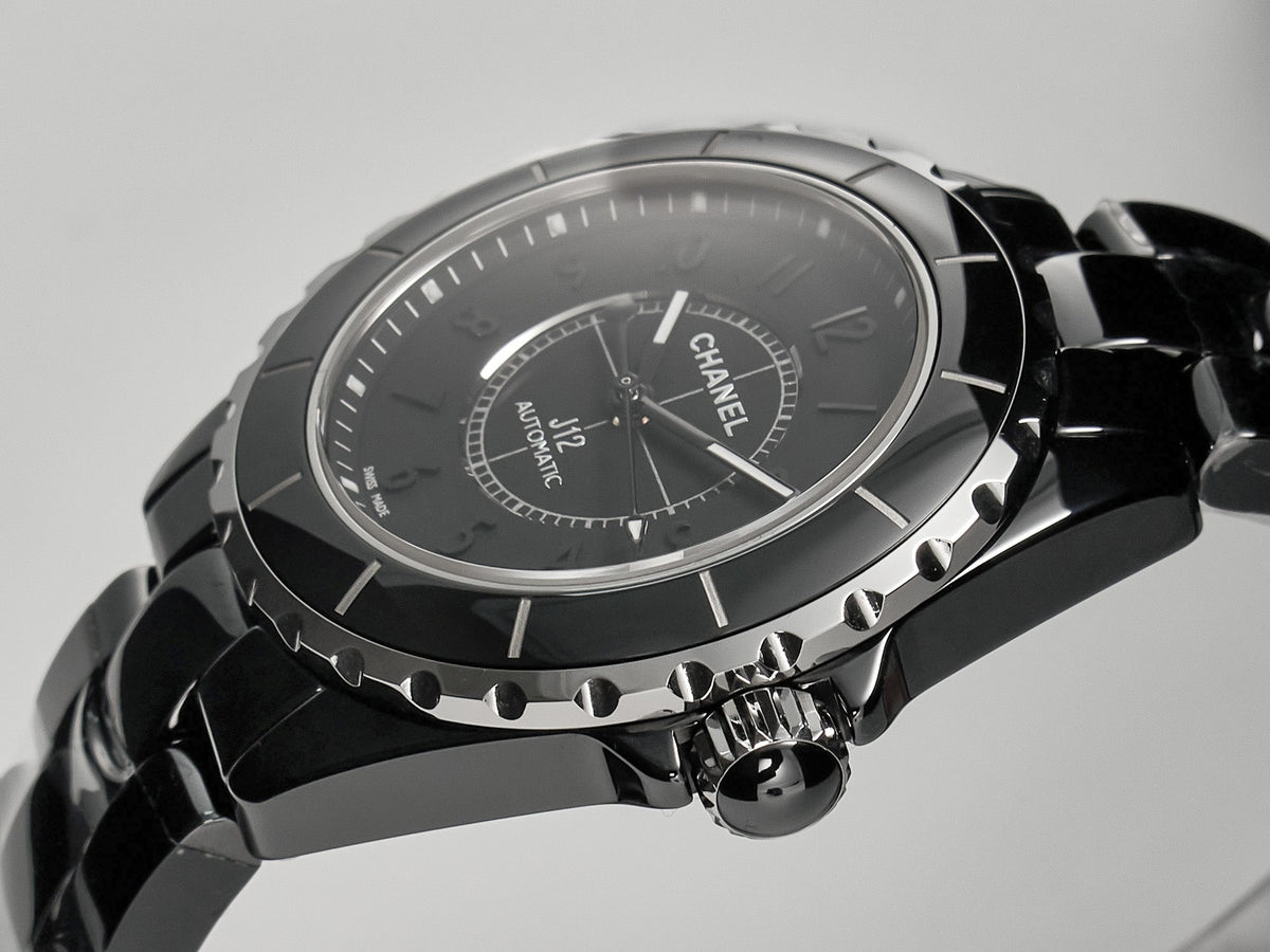 CHANEL J12 Automatic Black Ceramic Black Numerals Black Dial Black Steel Hands