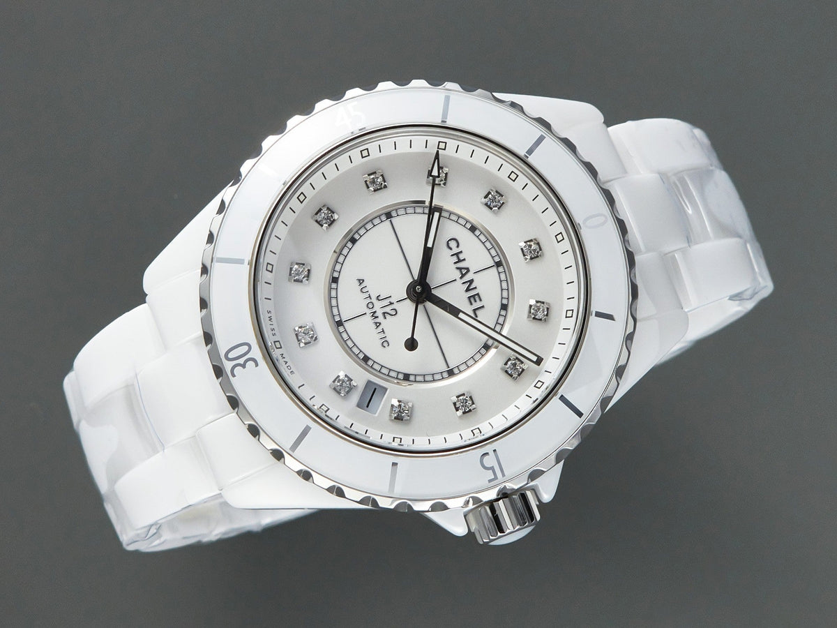 CHANEL J12 Automatic White Ceramic Diamond Numerals White Dial