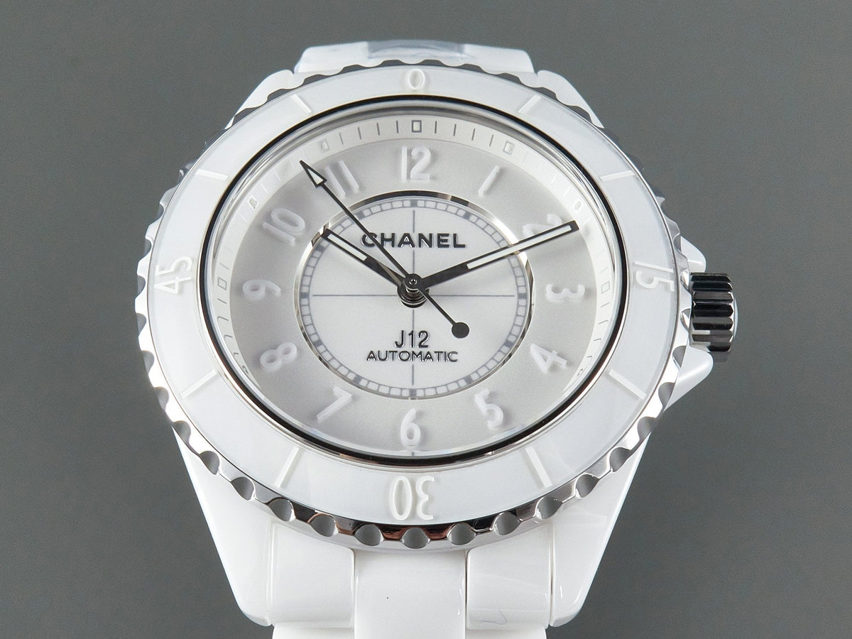 CHANEL J12 Automatic White Ceramic White Numerals Black White Hands White Dial