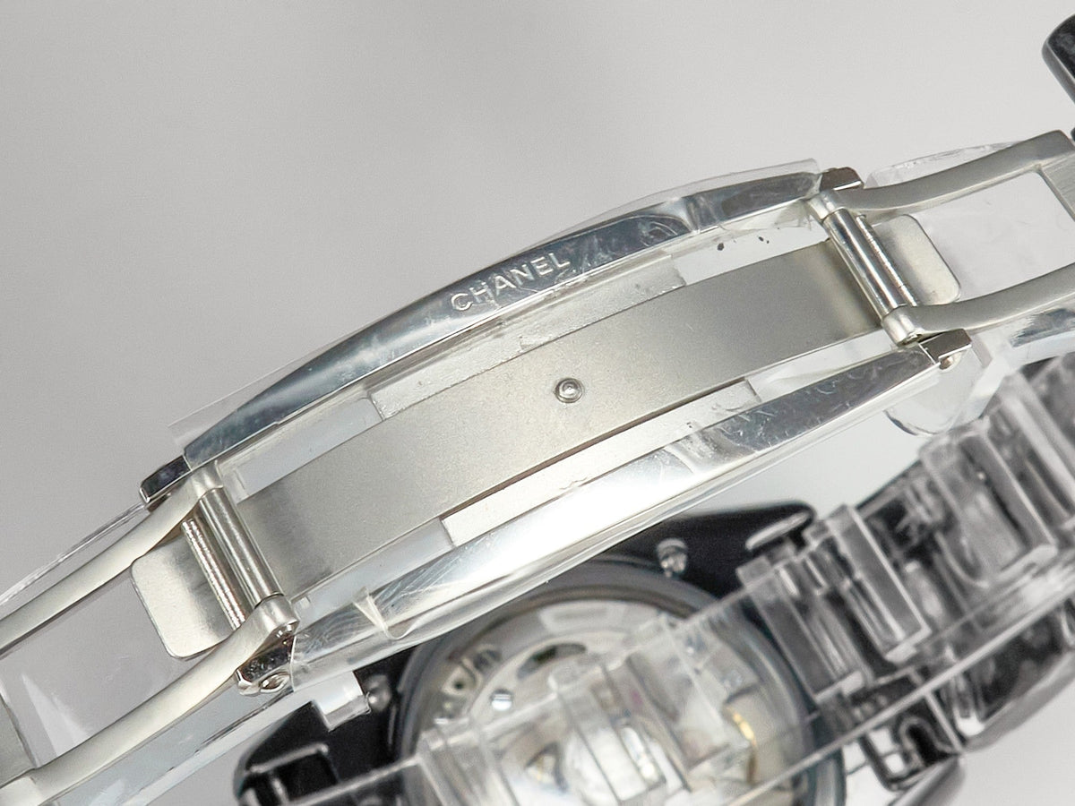 CHANEL J12 Date Automatic Black Ceramic Diamond Numerals Black Dial Black Steel Hands