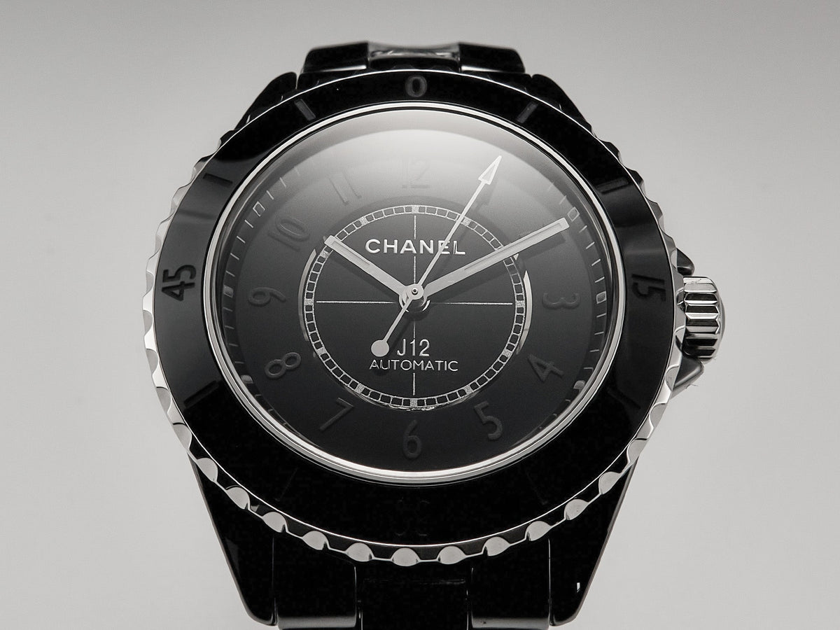 CHANEL J12 Automatic Black Ceramic Black Numerals Black Dial White Steel Hands