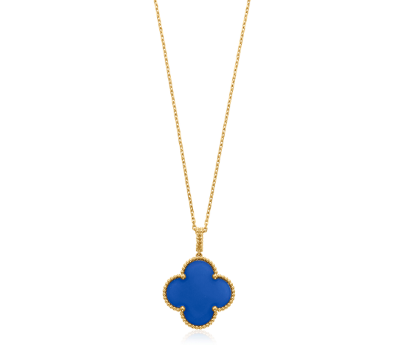 VCA CLOVER 25MM NECKLACE TURQUOISE ROSE GOLD